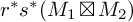 r Superscript asterisk Baseline s Superscript asterisk Baseline left parenthesis upper M 1 squared times upper M 2 right parenthesis