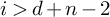 i greater than d plus n minus 2
