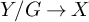 upper Y divided by upper G right arrow upper X
