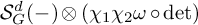 upper S Subscript upper G Superscript d Baseline left parenthesis minus right parenthesis circled times left parenthesis chi 1 chi 2 omega ring backslash det right parenthesis