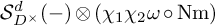 upper S Subscript upper D Sub Superscript times Superscript d Baseline left parenthesis minus right parenthesis circled times left parenthesis chi 1 chi 2 omega ring upper N m right parenthesis