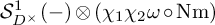 upper S Subscript upper D Sub Superscript times Superscript 1 Baseline left parenthesis minus right parenthesis circled times left parenthesis chi 1 chi 2 omega ring upper N m right parenthesis