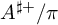 upper A Superscript ♯ plus Baseline divided by pi