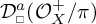Calligraphic D sub square superscript a of open parenthesis calligraphic O sub X superscript plus all over pi close parenthesis.
