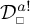 Script capital D with superscript a, factorial, and subscript open square.