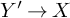 upper Y prime right arrow upper X