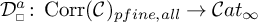 D super a sub square: Corr open parenthesis C close parenthesis sub p sub fine comma all yields Cat sub infinity.