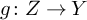 g colon upper Z right arrow upper Y