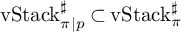 backslash rm v upper S t a c k Subscript pi vertical bar p Superscript ♯ Baseline subset of backslash rm v upper S t a c k Subscript pi Superscript ♯