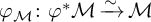phi Subscript script upper M Baseline colon phi Superscript asterisk Baseline script upper M backslash xrightarrow tilde script upper M