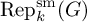 upper R e p Subscript k Superscript s m Baseline left parenthesis upper G right parenthesis