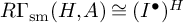 upper R upper Gamma Subscript s m Baseline left parenthesis upper H comma upper A right parenthesis approximately equals left parenthesis upper I Superscript bullet Baseline right parenthesis Superscript upper H