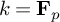 k equals bold upper F Subscript p