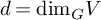 d equals dimension Subscript upper G Baseline upper V