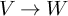upper V right arrow upper W