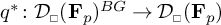 q star colon D sub box open parenthesis F sub p close parenthesis superscript B G approaches D sub box open parenthesis F sub p close parenthesis