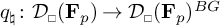 q sub t sub i colon D sub square open parenthesis F sub p close parenthesis approaches D sub square open parenthesis F sub p close parenthesis super B G