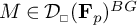 M is an element of script D sub box open parenthesis script F sub p close parenthesis superscript B G.