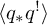 left angle bracket q Subscript asterisk Baseline q Superscript factorial Baseline right angle bracket
