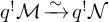 q Superscript factorial Baseline script upper M backslash xrightarrow tilde q Superscript factorial Baseline script upper N