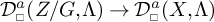 D super a sub box open parenthesis Z over G comma capital lambda close parenthesis approaches D super a sub box open parenthesis X comma capital lambda close parenthesis