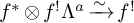 f Superscript asterisk Baseline circled times f Superscript factorial Baseline upper Lamda Superscript a Baseline backslash xrightarrow tilde f Superscript factorial