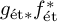 g Subscript ́ e t asterisk Baseline f Subscript ́ e t Superscript asterisk