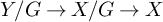 upper Y divided by upper G right arrow upper X divided by upper G right arrow upper X