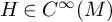 upper H element of upper C Superscript infinity Baseline left parenthesis upper M right parenthesis