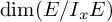 backslash dimension left parenthesis upper E divided by upper I Subscript x Baseline upper E right parenthesis