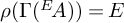 rho left parenthesis upper Gamma left parenthesis Superscript upper E Baseline backslash exclamation mark upper A right parenthesis right parenthesis equals upper E