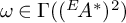 omega element of upper Gamma left parenthesis left parenthesis Superscript upper E Baseline backslash exclamation mark upper A Superscript asterisk Baseline right parenthesis squared right parenthesis