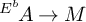 Superscript upper E Super Superscript b Baseline backslash exclamation mark upper A right arrow upper M