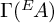 upper Gamma left parenthesis Superscript upper E Baseline backslash exclamation mark upper A right parenthesis