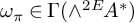 omega Subscript pi Baseline element of upper Gamma left parenthesis and Superscript 2 Baseline Superscript upper E Baseline backslash exclamation mark upper A Superscript asterisk Baseline right parenthesis