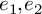 e 1 comma e 2