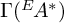 upper Gamma left parenthesis Superscript upper E Baseline backslash exclamation mark upper A Superscript asterisk Baseline right parenthesis