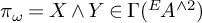 pi Subscript omega Baseline equals upper X and upper Y element of upper Gamma left parenthesis Superscript upper E Baseline backslash exclamation mark upper A Superscript and 2 Baseline right parenthesis