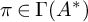 pi element of upper Gamma left parenthesis upper A Superscript asterisk Baseline right parenthesis