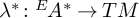 lamda Superscript asterisk colon Superscript upper E Baseline backslash exclamation mark upper A Superscript asterisk Baseline right arrow upper T upper M