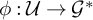 phi colon script upper U right arrow upper G Superscript asterisk