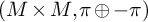 left parenthesis upper M times upper M comma pi circled plus negative pi right parenthesis