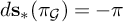 d bold s Subscript asterisk Baseline left parenthesis pi Subscript script upper G Baseline right parenthesis equals negative pi