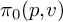 pi 0 left parenthesis p comma v right parenthesis