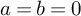 a equals b equals 0