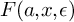 upper F left parenthesis a comma x comma epsilon right parenthesis