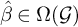 ModifyingAbove beta With caret element of upper Omega left parenthesis script upper G right parenthesis