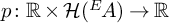 p colon double struck upper R times script upper H left parenthesis Superscript upper E Baseline backslash exclamation mark upper A right parenthesis right arrow double struck upper R