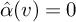 ModifyingAbove alpha With caret left parenthesis v right parenthesis equals 0