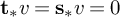 t Subscript asterisk Baseline v equals bold s Subscript asterisk Baseline v equals 0